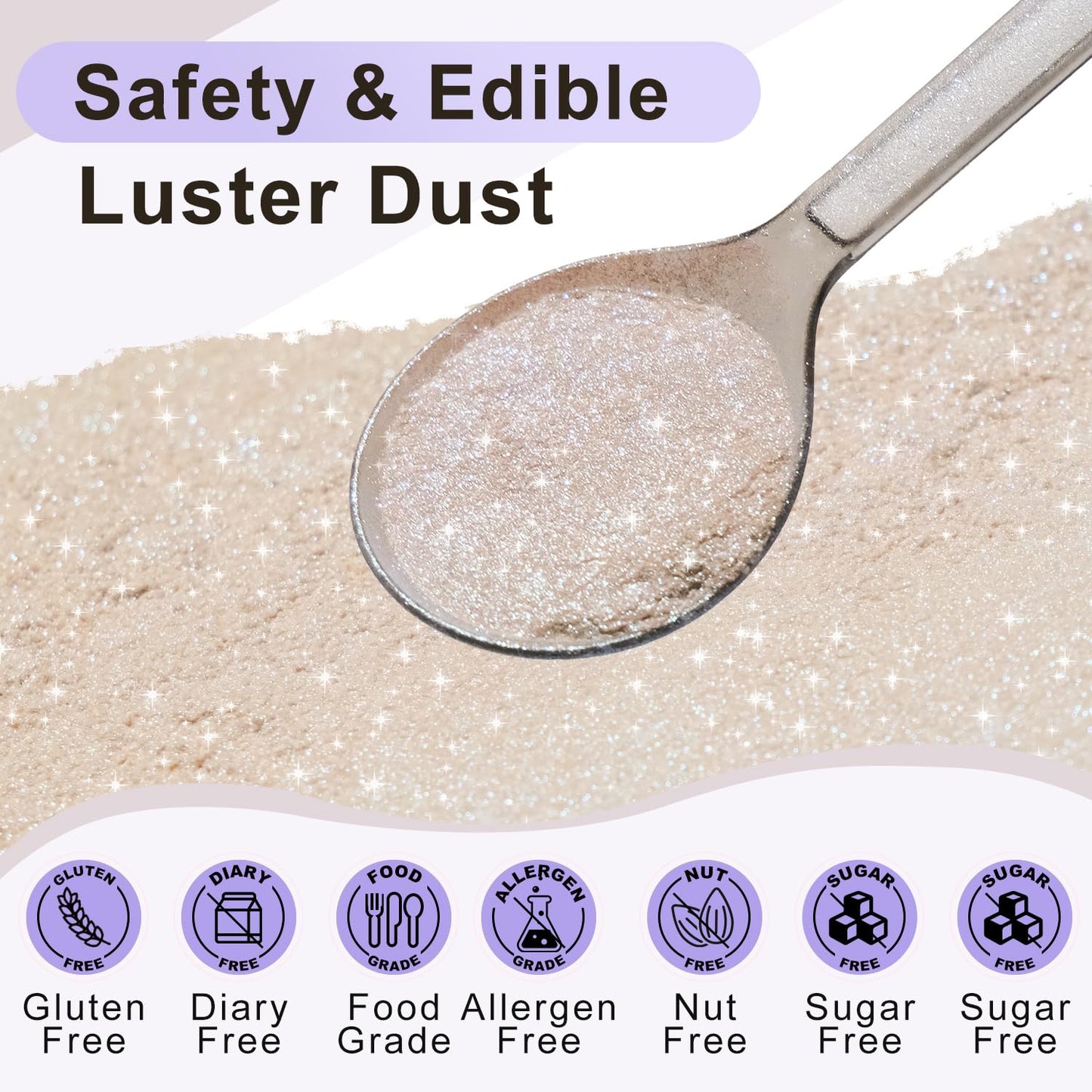 Iridescent Edible Glitter For Cocktails Luster Dust Edible Iridescent Cake Glitter 15G Food Grade Drinks Glitter Shimmer Powder