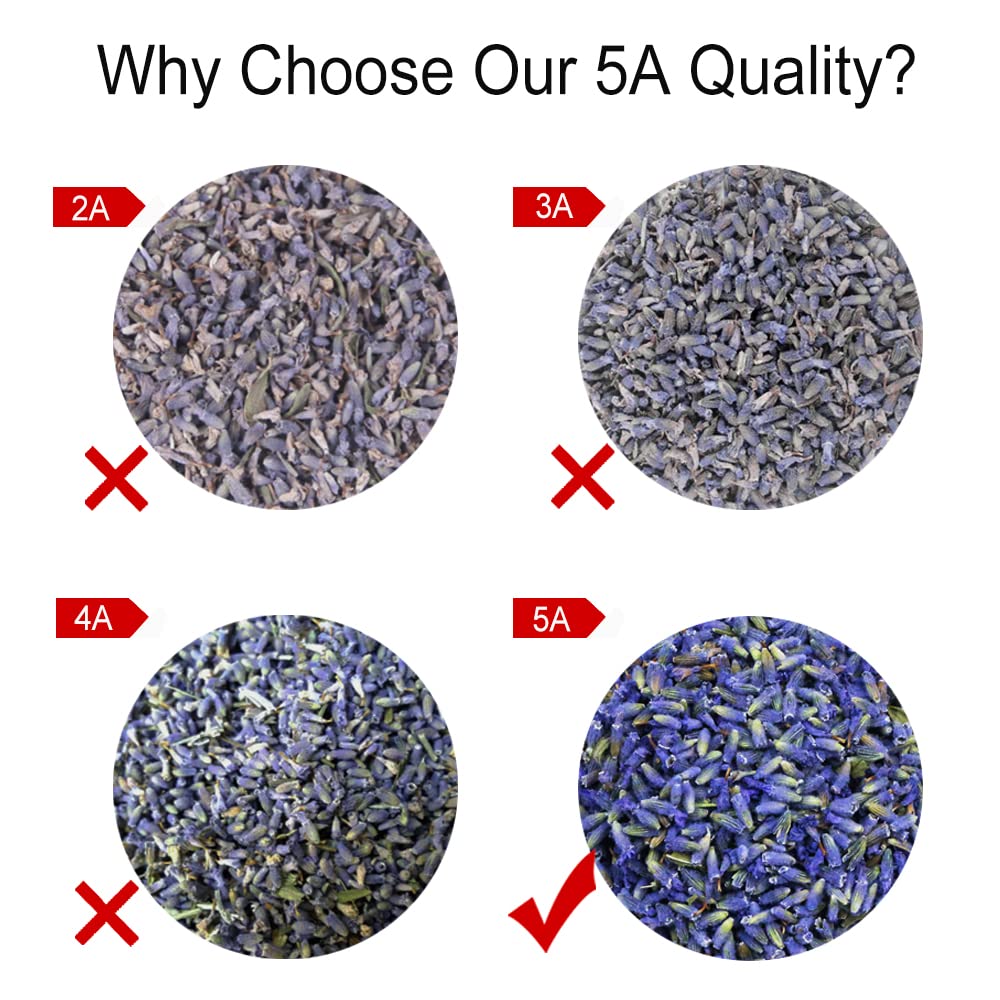 Tearelae - Premium Dried Lavender Flowers - 5A Top Grade - 100% Pure Natural Edible Flowers Culinary Dried Lavender Buds - For B