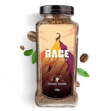 Rage Coffee Instant Coffee French Vanilla With 100% Arabica Beans Infused With Plant Based Vitamins| Hot & Cold Coffee | Strong Aroma With Rich Taste - 100 Gm - Bottle