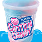 Fun Sweets Cotton Candy 12-Pack - Blue Raspberry and Cherry Swirl 1.5 oz Tub Resealable - Individual Cotton Candy Tubs Great for