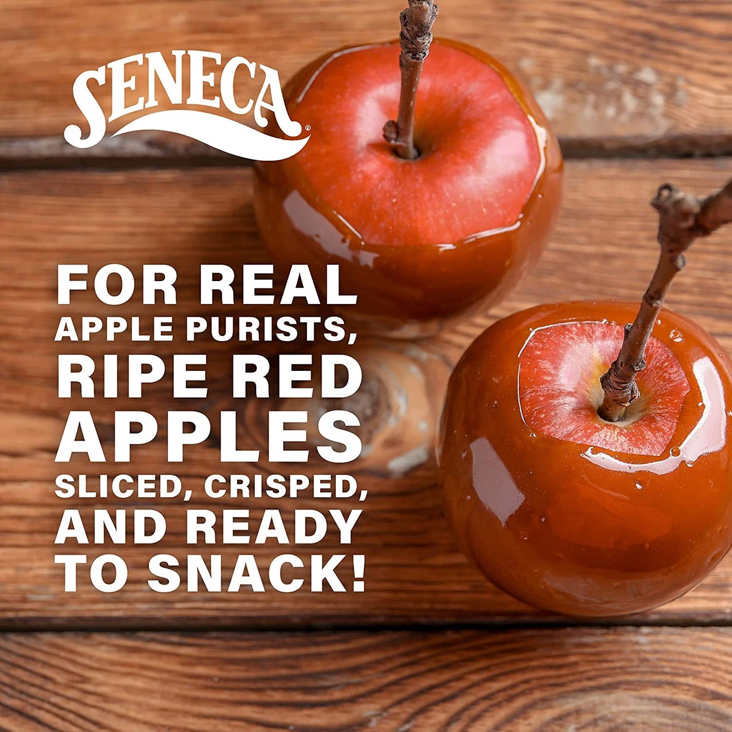Seneca Caramel Apple Chips, 100% Red Delicious Apples, 2.5 oz (Pack of 12) - Crisped Freshness in Foil-Lined Bag