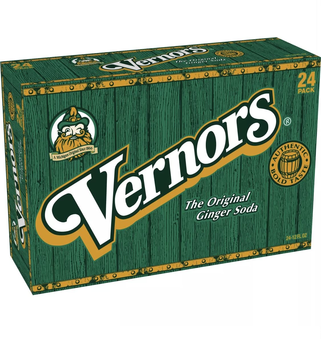 Vernors Ginger Ale, 12 oz Cans, Pack of 24
