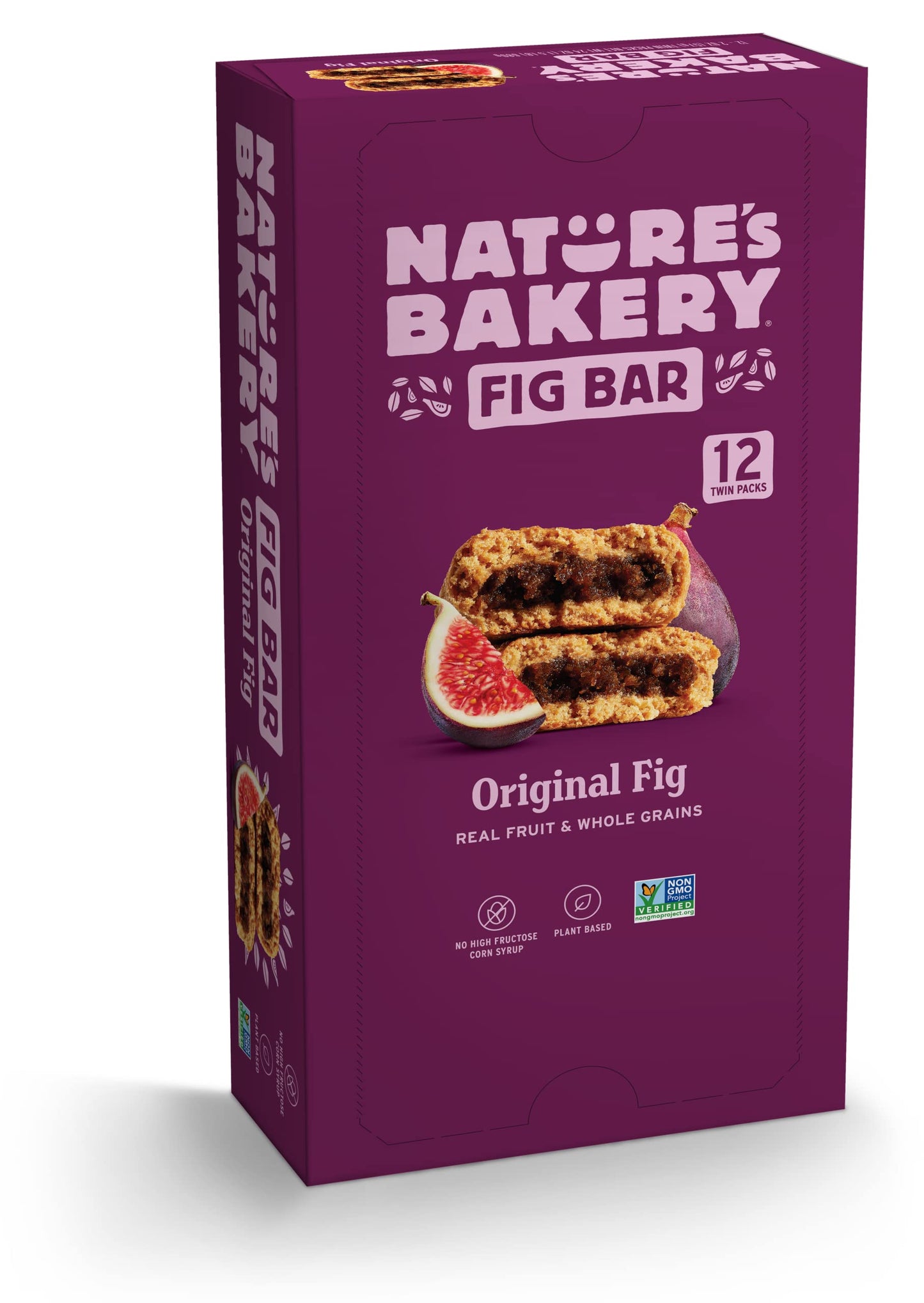 Natures Bakery Whole Wheat Fig Bars, Original Fig, Real Fruit, Vegan, Non-Gmo, Snack Bar, 1 Box With 12 Twin Packs (12 Twin Pack