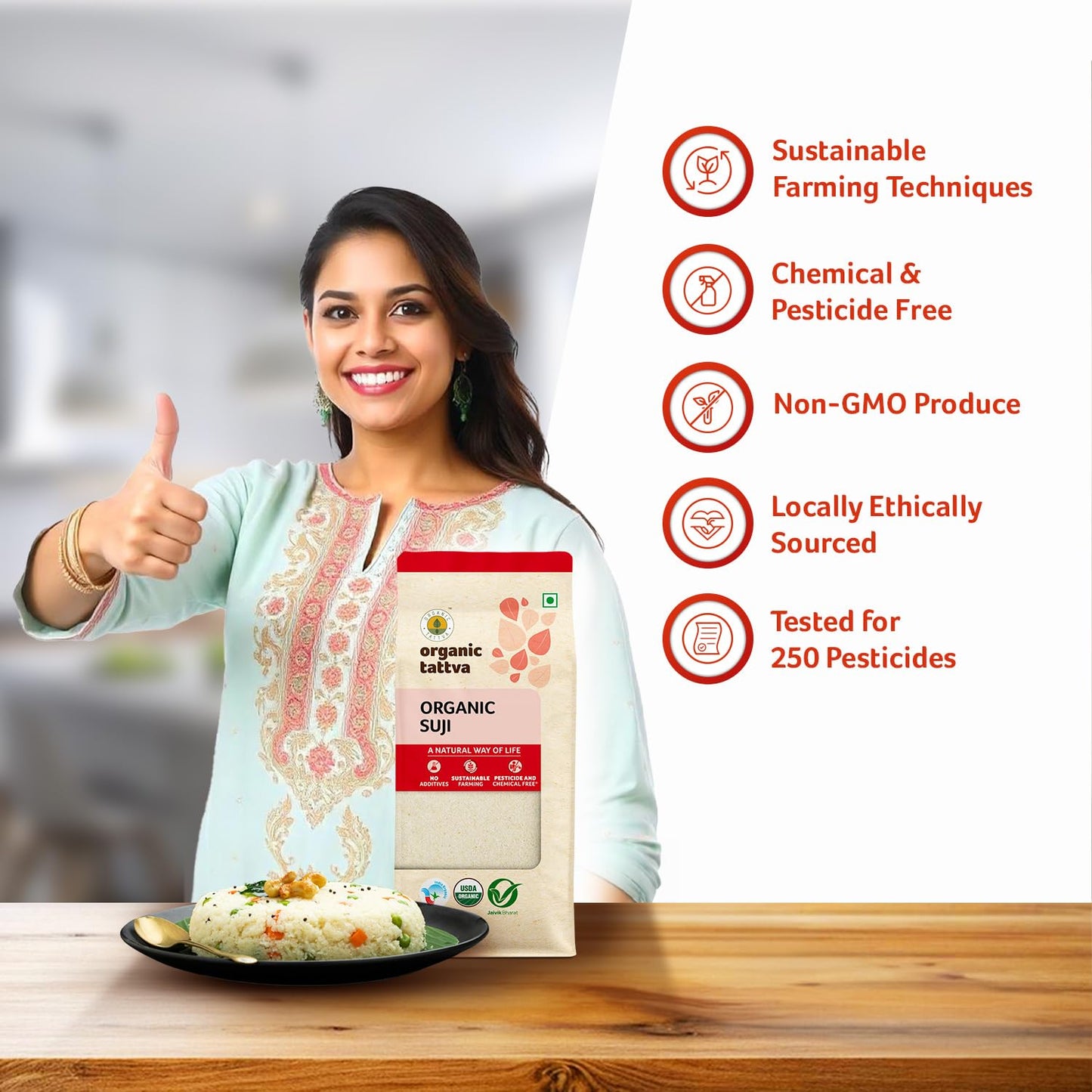 Organic Tattva Suji, 500G