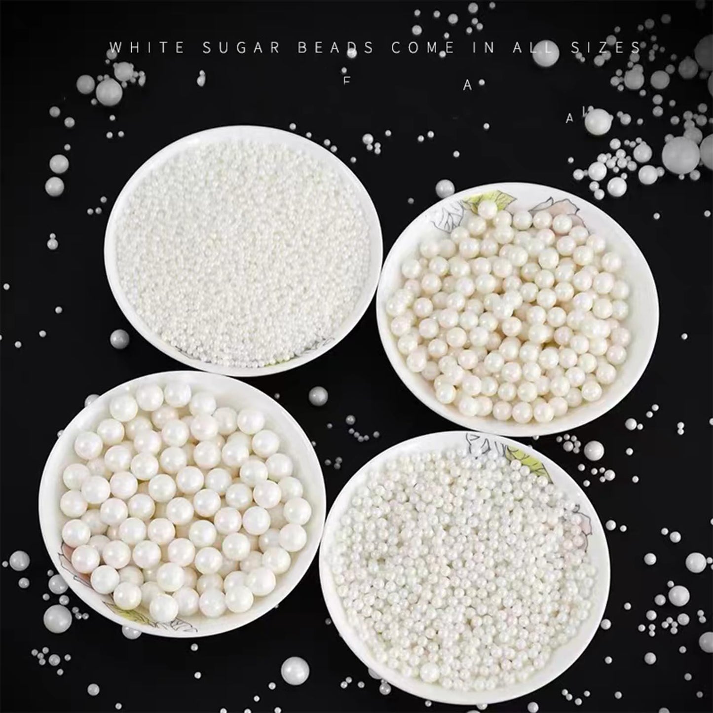 Sentovac White Pearl Sprinkles For Cake Decorating 4 Sizes Mix Fancy Sprinkles Cake Topper Cupcake Cookie Baking Decorations Hal