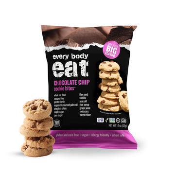Every Body Eat Crunchy Cookie Bites, Gluten & Dairy Free, Vegan, School Safe Lunch Snacks, Single Serve (Pack of 20) (Chocolate 