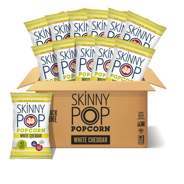 Skinnypop Popcorn, Gluten Free, Non-Gmo, Healthy Snacks, Skinny Pop Dairy Free White Cheddar Popcorn, 4.4Oz Grocery Size Snack B