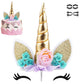 Unicorn Cake Topper Party Supplies Decorations For Girls Gold Unicorn Horn First Birthday Cake Topper Kit With Eyelashes, 5.8 In