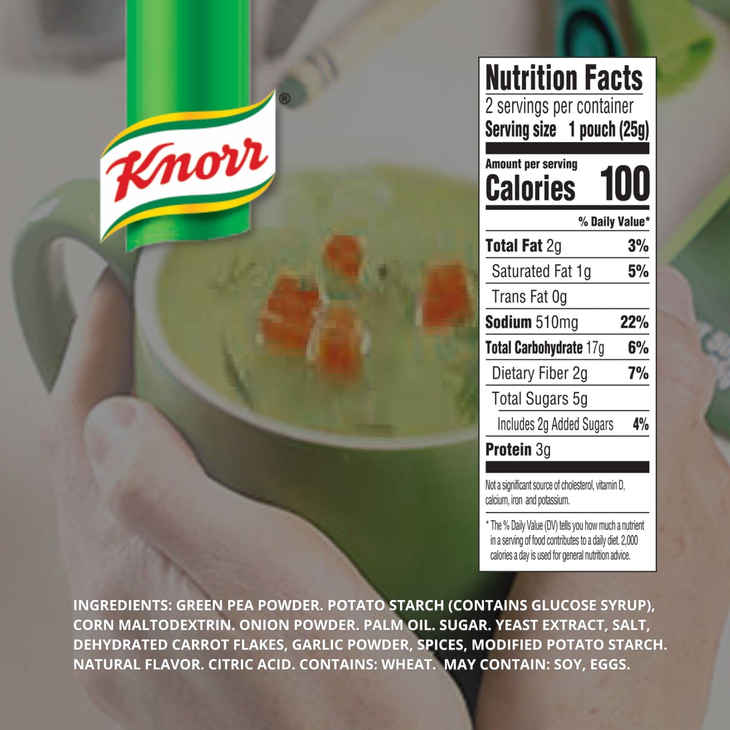 Knorr Pea Soup Mix 1.52oz (3x2 Packs for 6 Pouches Total)| Delicious, Warm, and Ready in Minutes!
