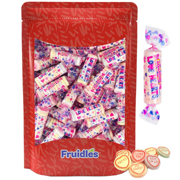 Valentine'S Smarties Love Hearts Hard Candy Roll, Heart Shaped Assorted Candies, Individually Wrapped Roll (Half-Pound)