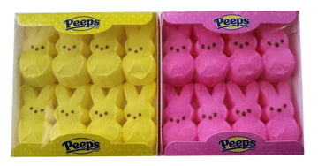 Marshmallow Peeps Pink And Yellow Easter Bunnies 8 Ct (Pack Of 2)