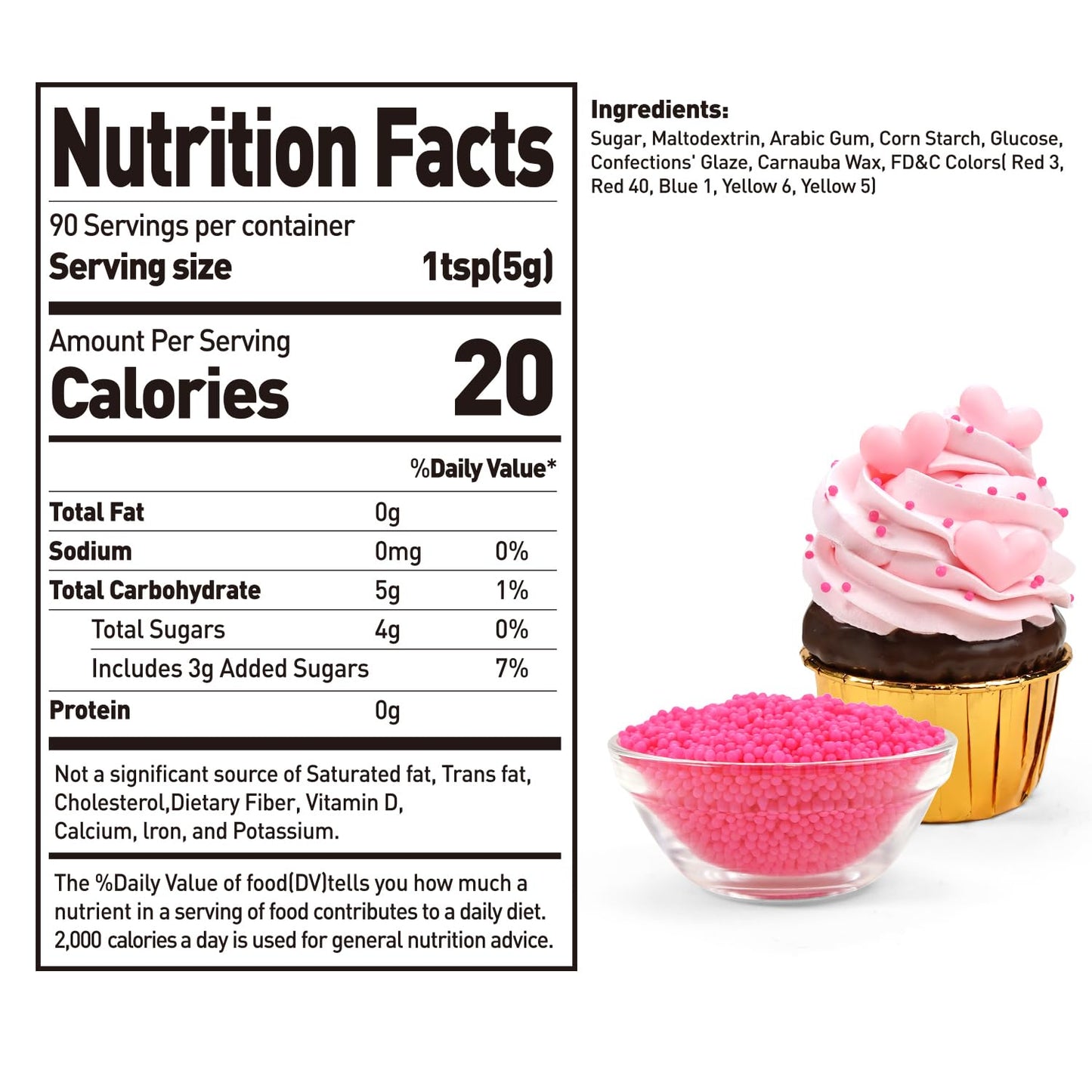 Pink Edible Nonpareils Sprinkles, Food Grade, 800G, Cupcake Decorations & Cake Topper, Donut, Ice Cream, Wedding Party Valentine