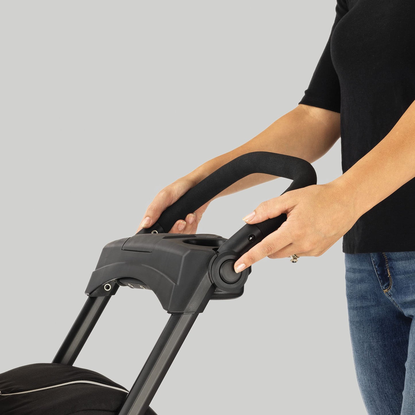 Chicco Keyfit Caddy Frame Stroller, Accepts All Chicco Infant Car Seats, Adjustable Handle, Parent Tray | Black/Black