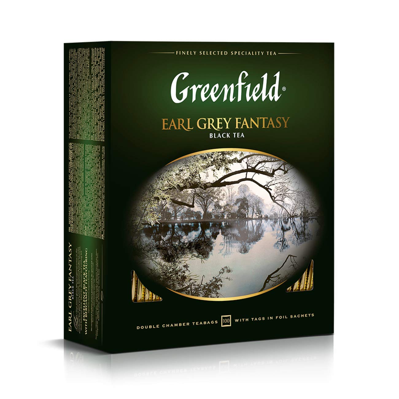 Greenfield Earl Grey Fantasy ?lassic Collection Black Tea Finely Selected Speciality Tea 100 Double Chamber Teabags With Tags in