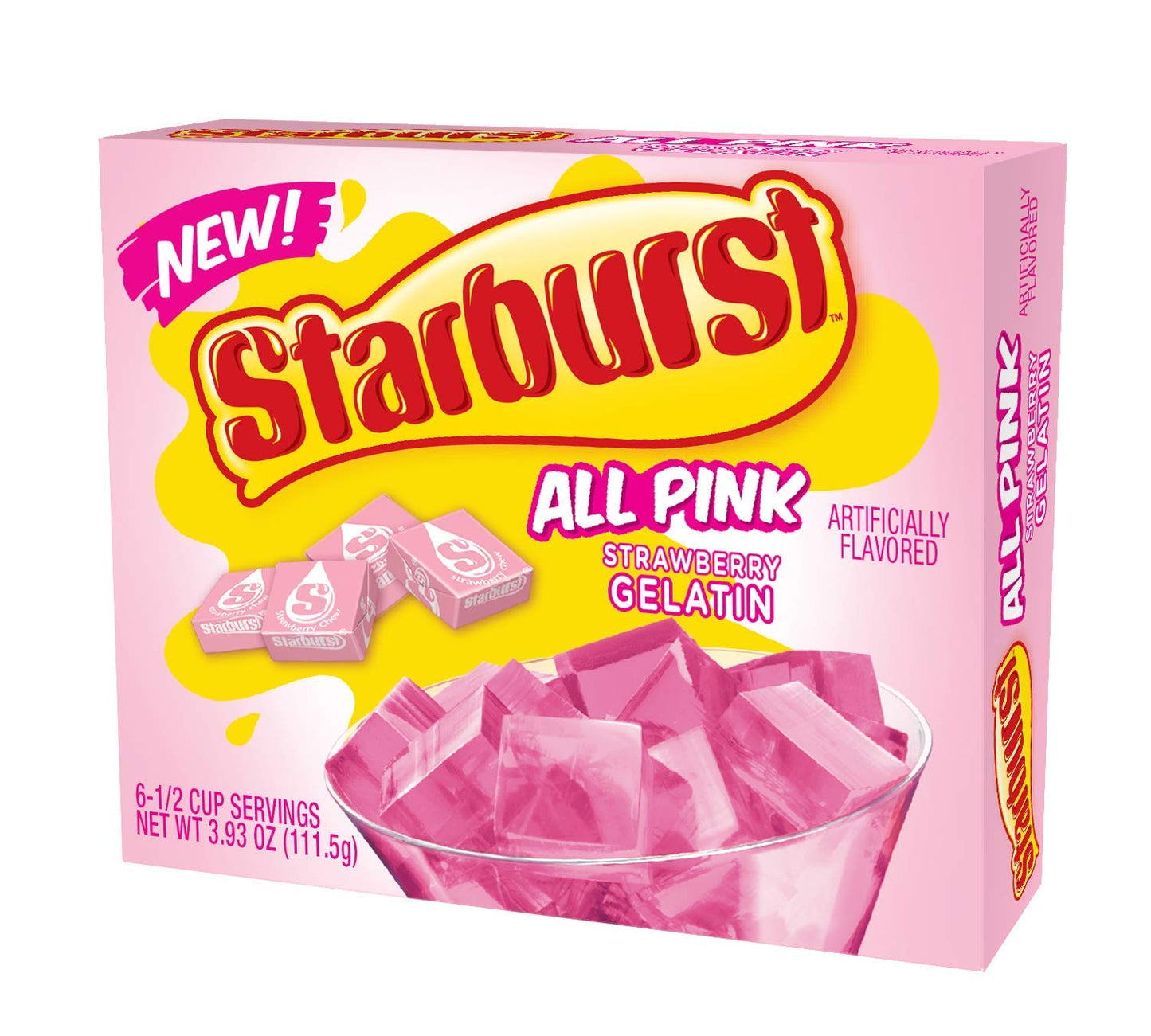 Starburst Gelatin Variety Pack, 4 Flavor Lemon, Blue Raspberry, All Pink Strawberry, And Cherry (3.89 Oz Each)