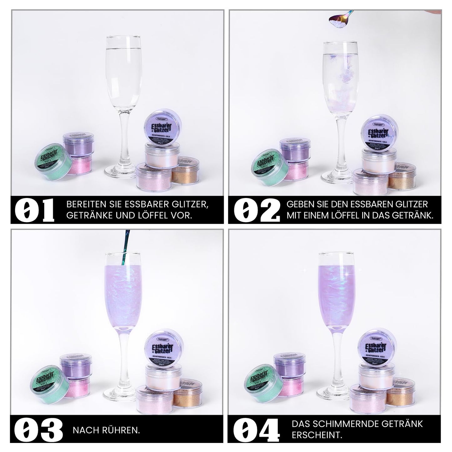 (10G) Iridescent Purple Edible Glitter For Drinks, Cocktails, Cakes - 100% Food Safe Cake Glitter Dust Edible - Fancy Sprinkles