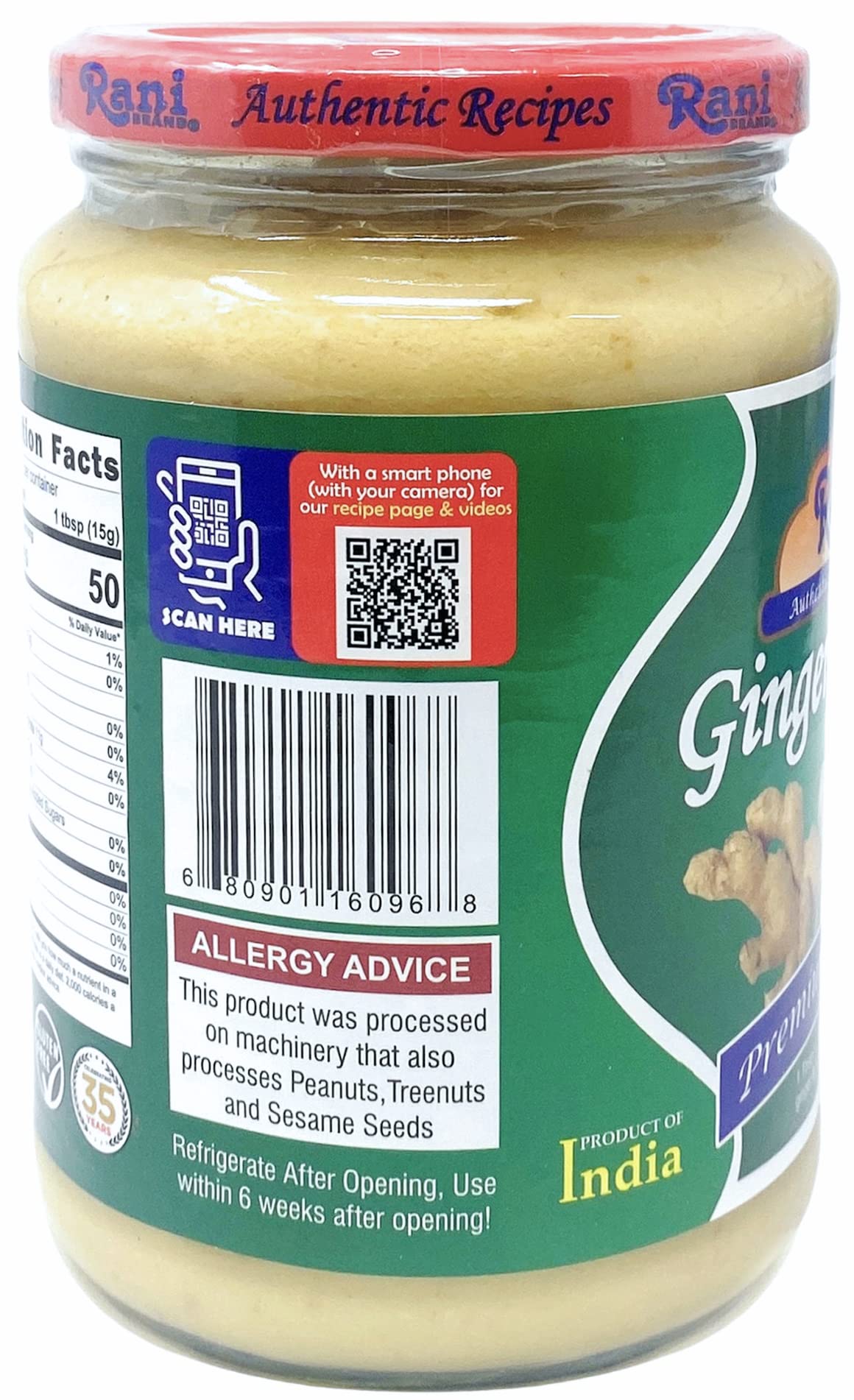 Rani Ginger Garlic Cooking Paste 26.5Oz (750G) Glass Jar ~ Vegan | Gluten Free | Non-Gmo | No Colors | Indian Origin