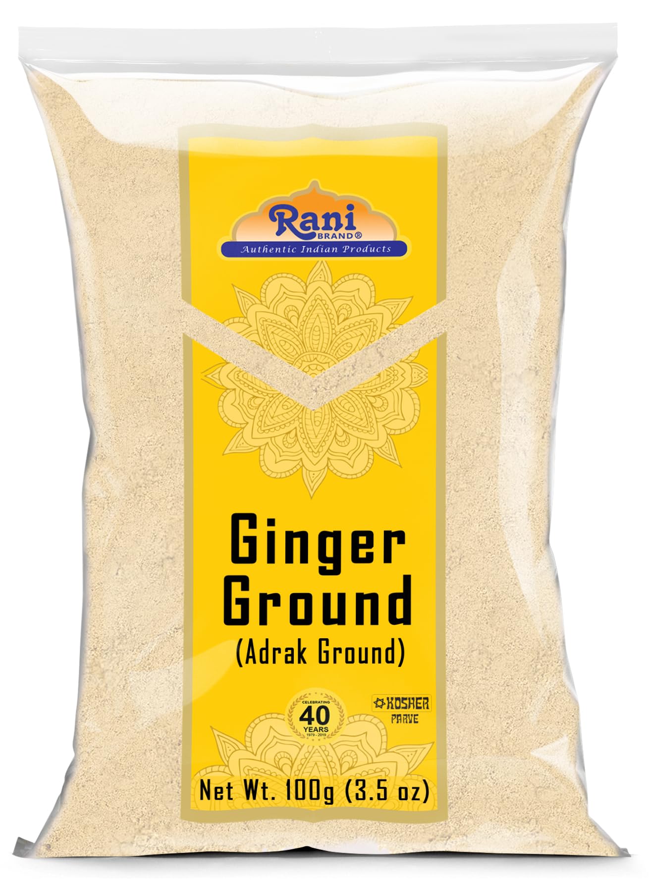Rani Ginger (Adarak) Powder Ground, Spice 3.5oz (100g) ~ All Natural | Vegan | Gluten Friendly | NON-GMO | Kosher | Indian Origi