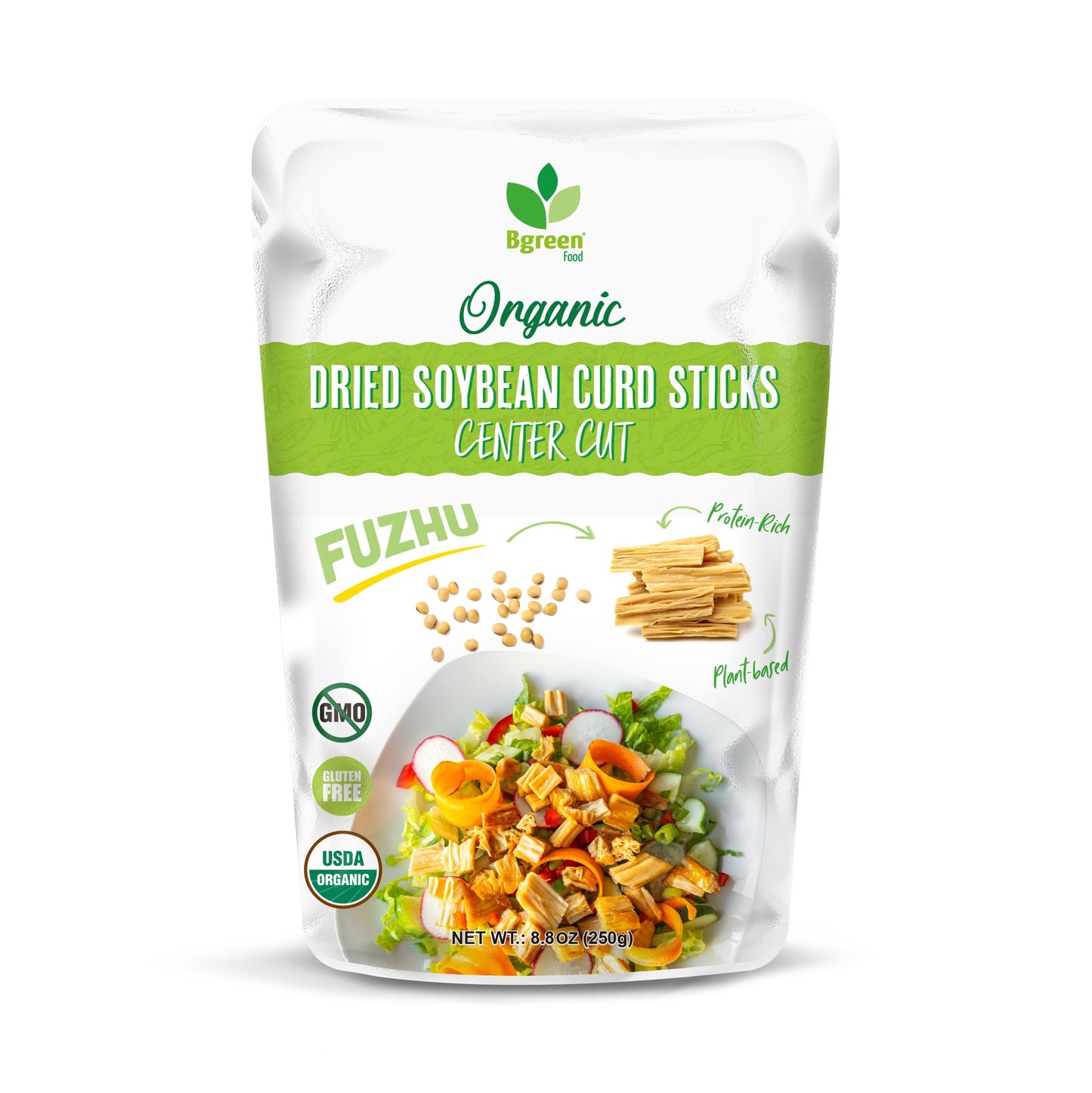 Big Green Organic Food - Organic Soybean Curd Sticks (Center Cut), Vegan Protein, Pure, Made with Non-GMO Soy, 8.8 oz (1 Pack, 8