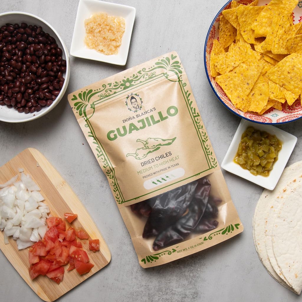 Doa Blanca - Dried Guajillo Chiles 4Oz - Premium Dried Chiles - Chile For Mole, Salsas, And Tamales - 100% Natural - Resealable