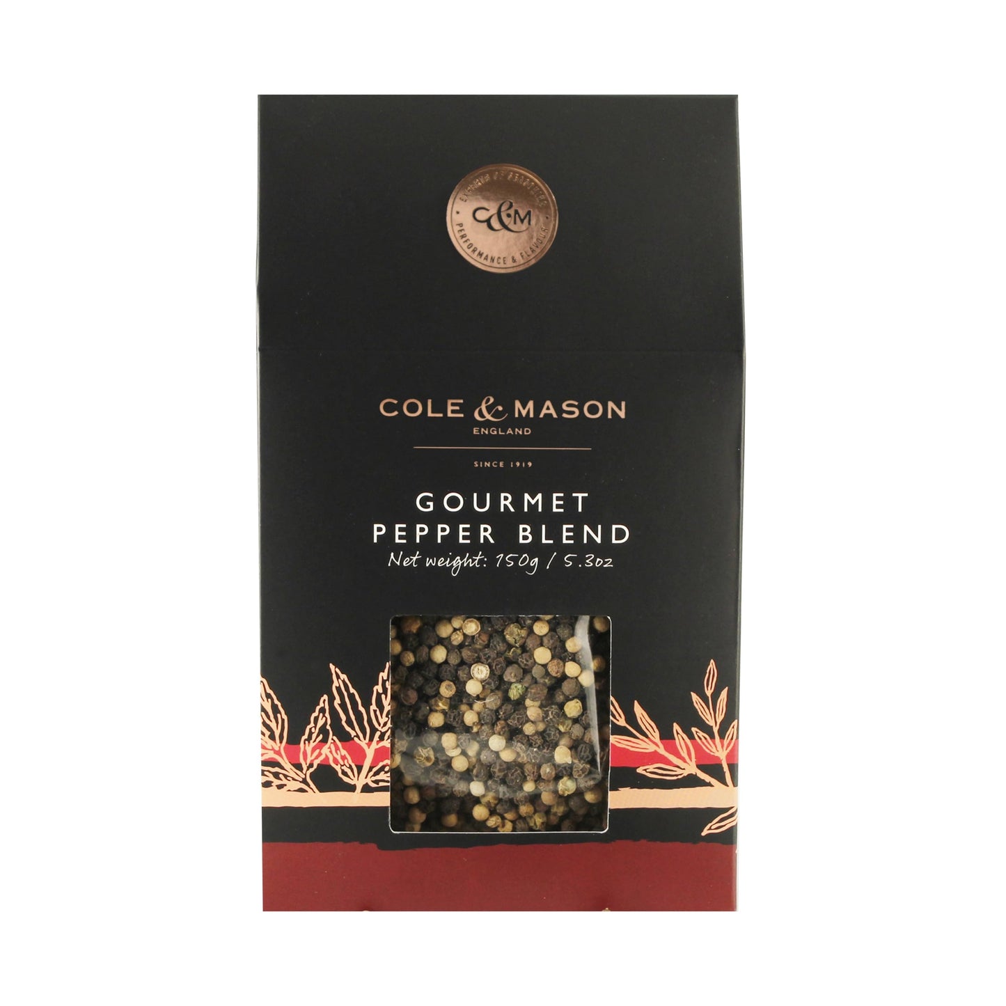 Cole & Mason Gourmet Peppercorn Refill Box - Freshly Ground Flavor For Your Culinary Creations 5.3Oz