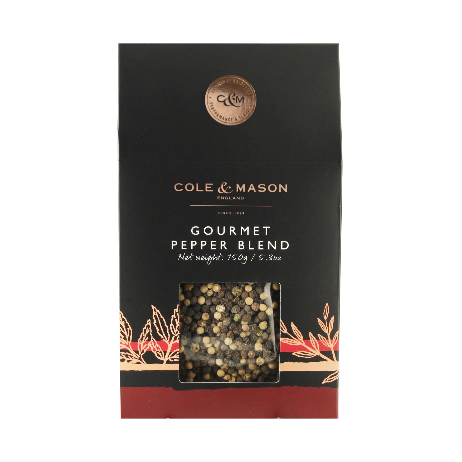 Cole & Mason Gourmet Peppercorn Refill Box - Freshly Ground Flavor For Your Culinary Creations 5.3Oz