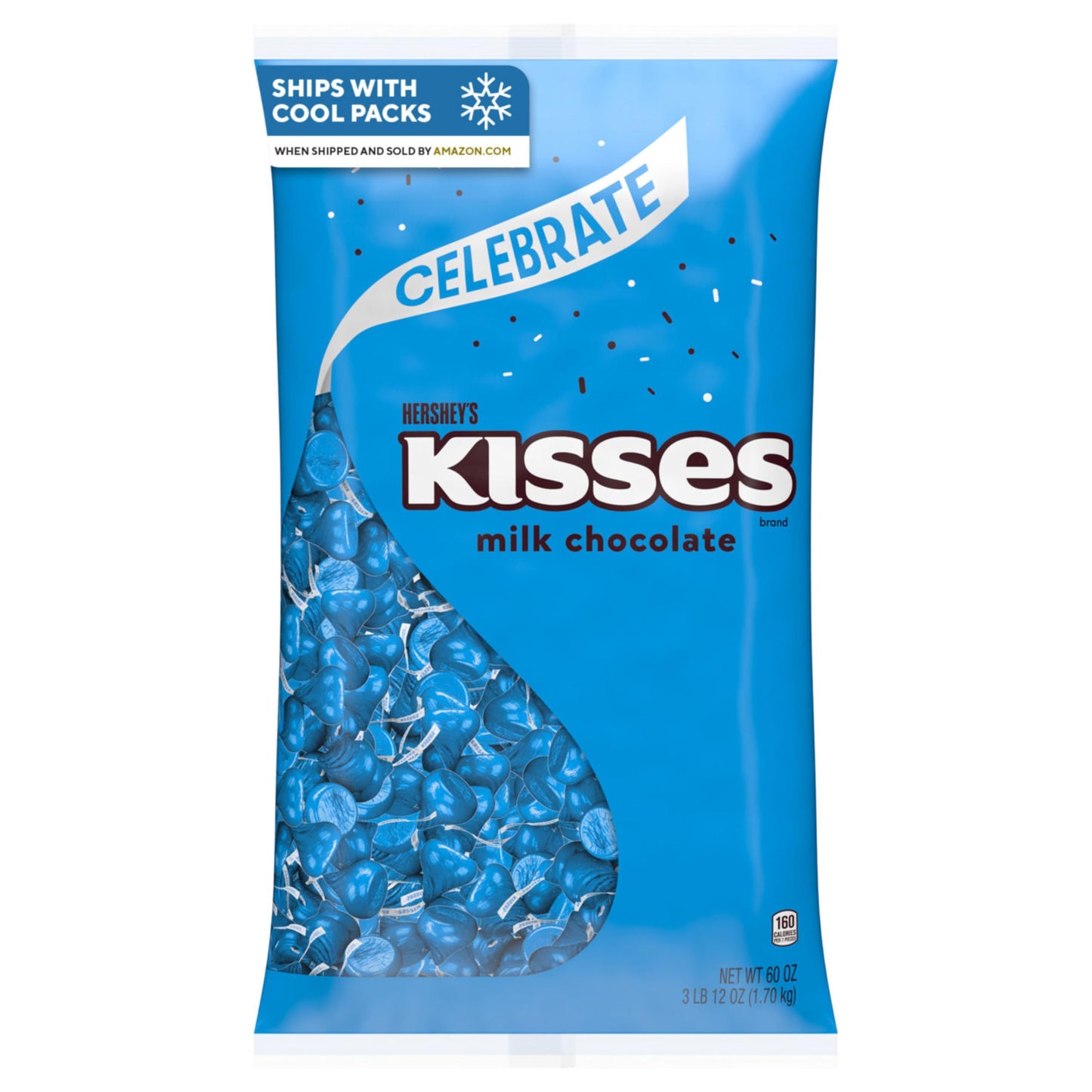 HERSHEYS KISSES Milk Chocolate Candy Bulk Bag, 60 oz, Coffee Color, Model 00032284860377