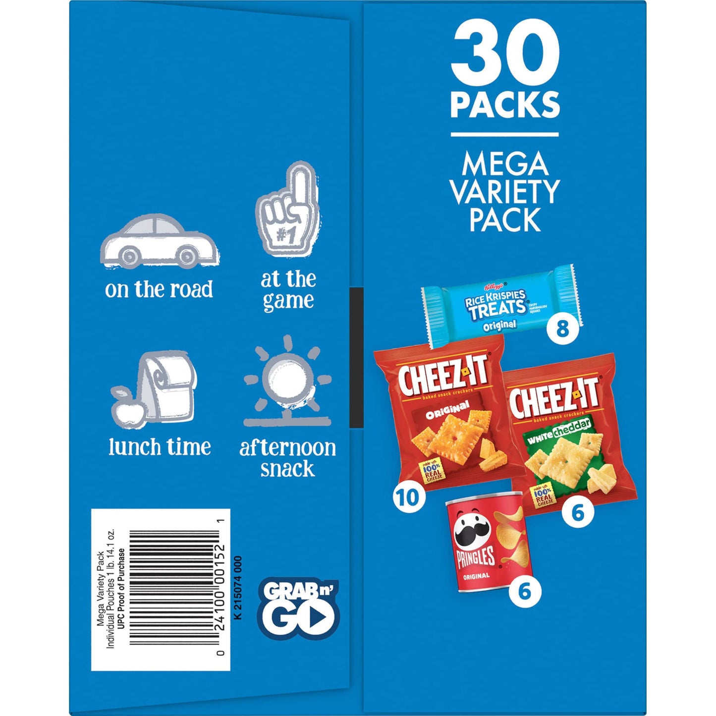 Kelloggs Snacks, Lunch Snacks, Kids Snacks, Mega Pack, Variety Pack, 30.1oz Box (30 Packs)