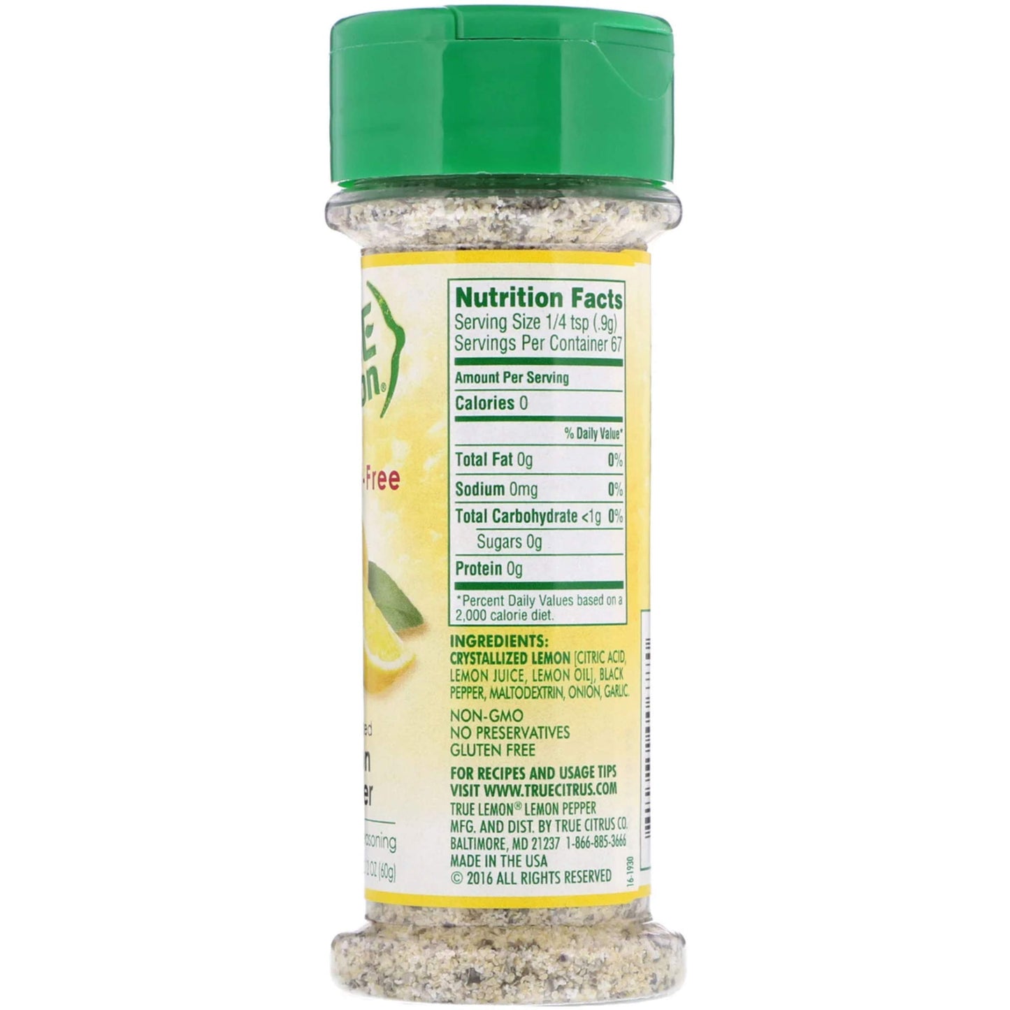 True Lemon Pepper Seasoning (2 Pack) Natural Ingredients, No Salt, No Gluten