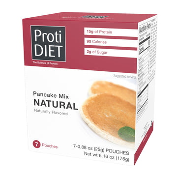 ProtiDIET Naturally Flavored Protein Pancake Mix - Low Fat High Protein Snacks - Nutrient-Rich Pancakes for Breakfast - Perfect 