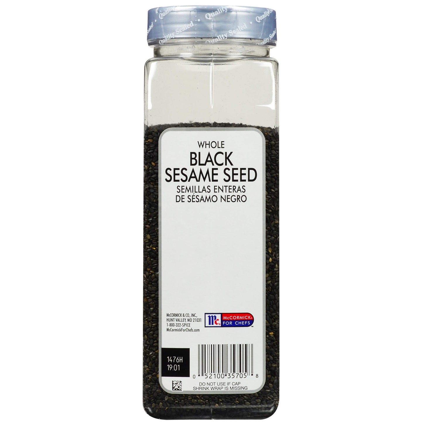McCormick Culinary Whole Black Sesame Seeds, 18 oz - One 18 Ounce Container of Black Sesame Seeds, Perfect for Stir-Fries, Sushi