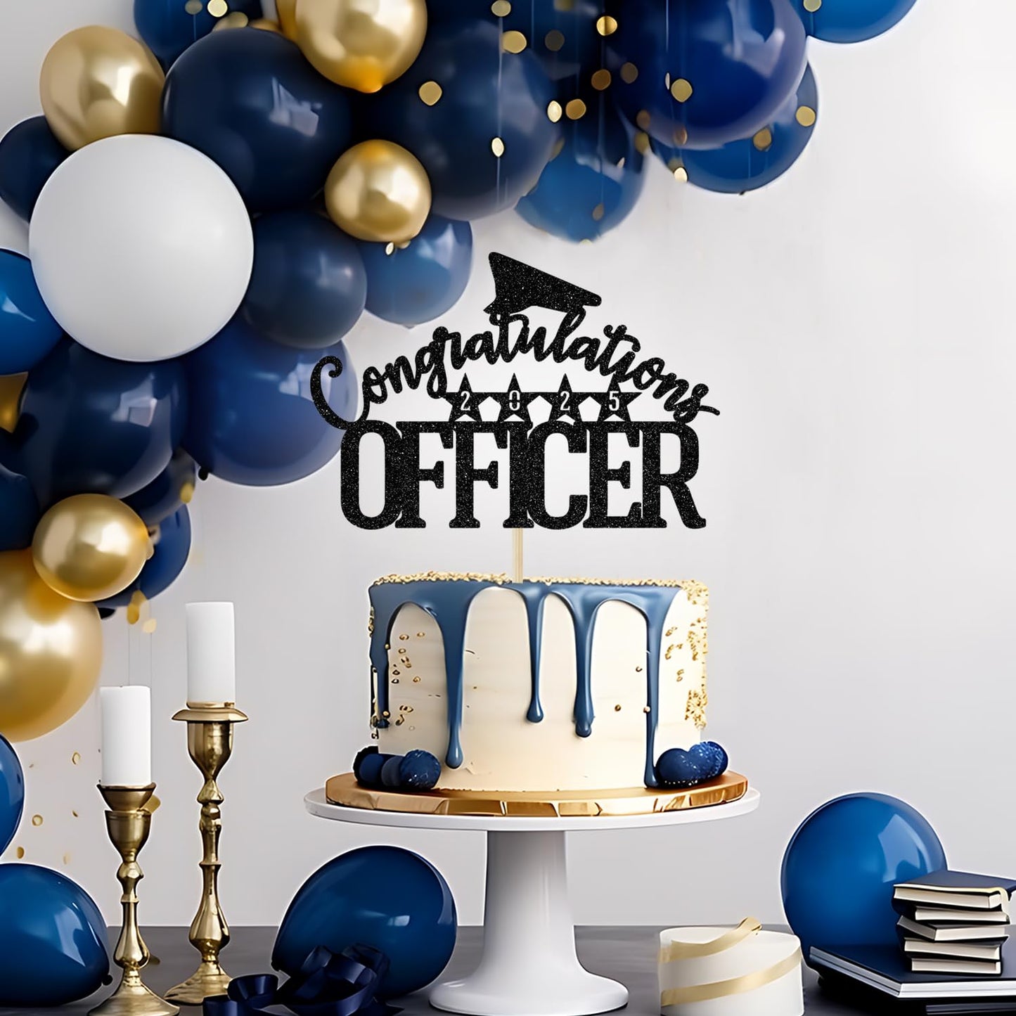 Congrats Officer 2025 Cake Topper, Officer Graduation Party Decorations, Officer Cake Decor 2025, Police College School Graduati