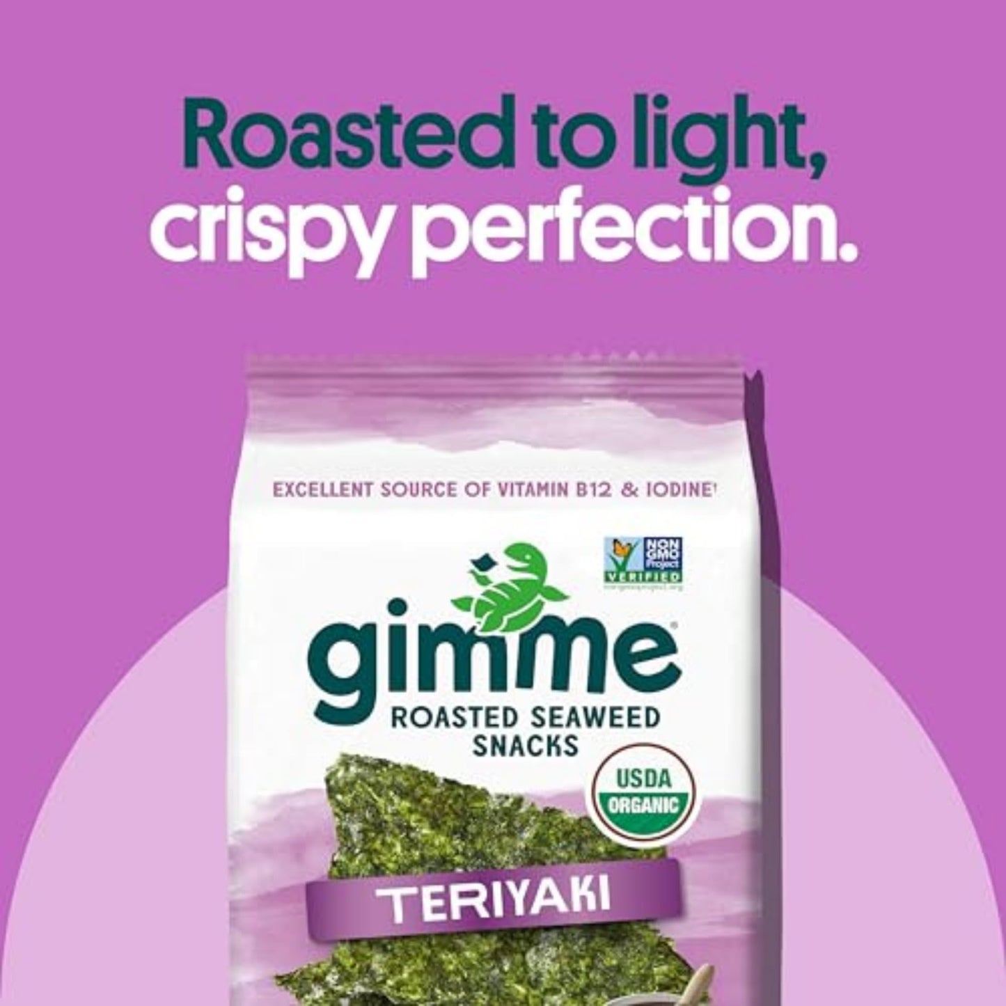 gimMe Organic Roasted Sea  Snacks, Teriyaki, Keto, Vegan, Gluten-Free, 6 Count, Model 532DD