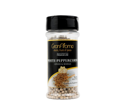 GranAroma White Peppercorns, Sauces & Soups, Bright Flavor, Versatile Spice (4 Ounce)