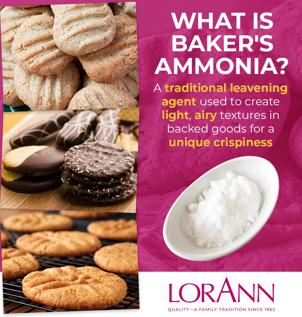 LorAnn Oils Baker's Ammonia (Ammonium Carbonate) - Ideal for Springerle & Thin, Crispy Cookies, Perfect with Wooden Cookie Molds
