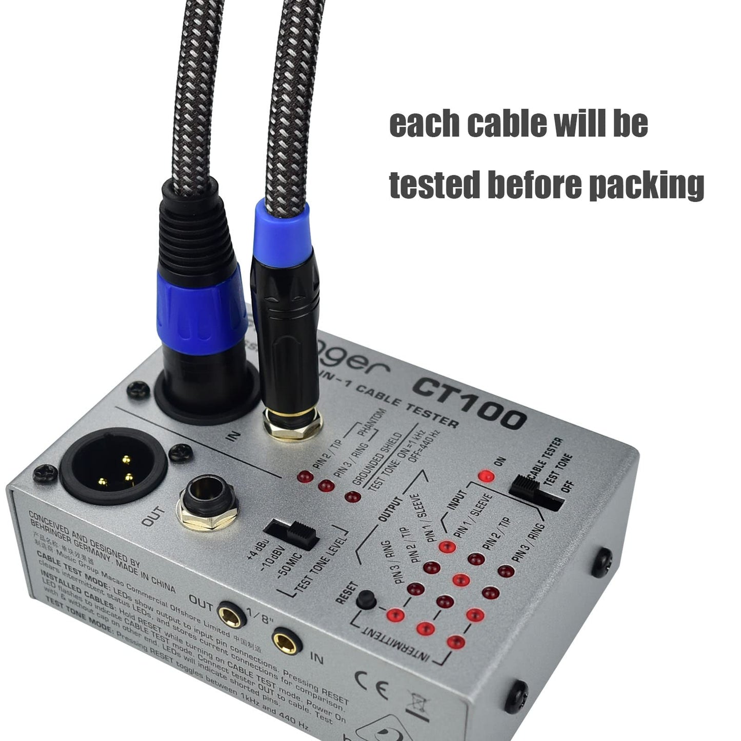 Ihurllu Balanced 14 Trs To Xlr Male Patch Cable, 10Feet Quarter Inch 635Mm To 3Pin Xlr Male Microphone Cable, Heavy Duty Nylon B
