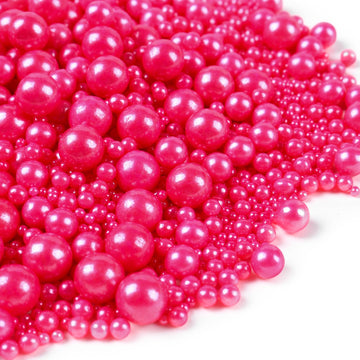 Rose Sprinkles For Cake Decorating 3.5 Ounces, Edible Sugar Pearls Mixing Sizes For Cupcake Topper, Cookies, Ice Cream Toppings