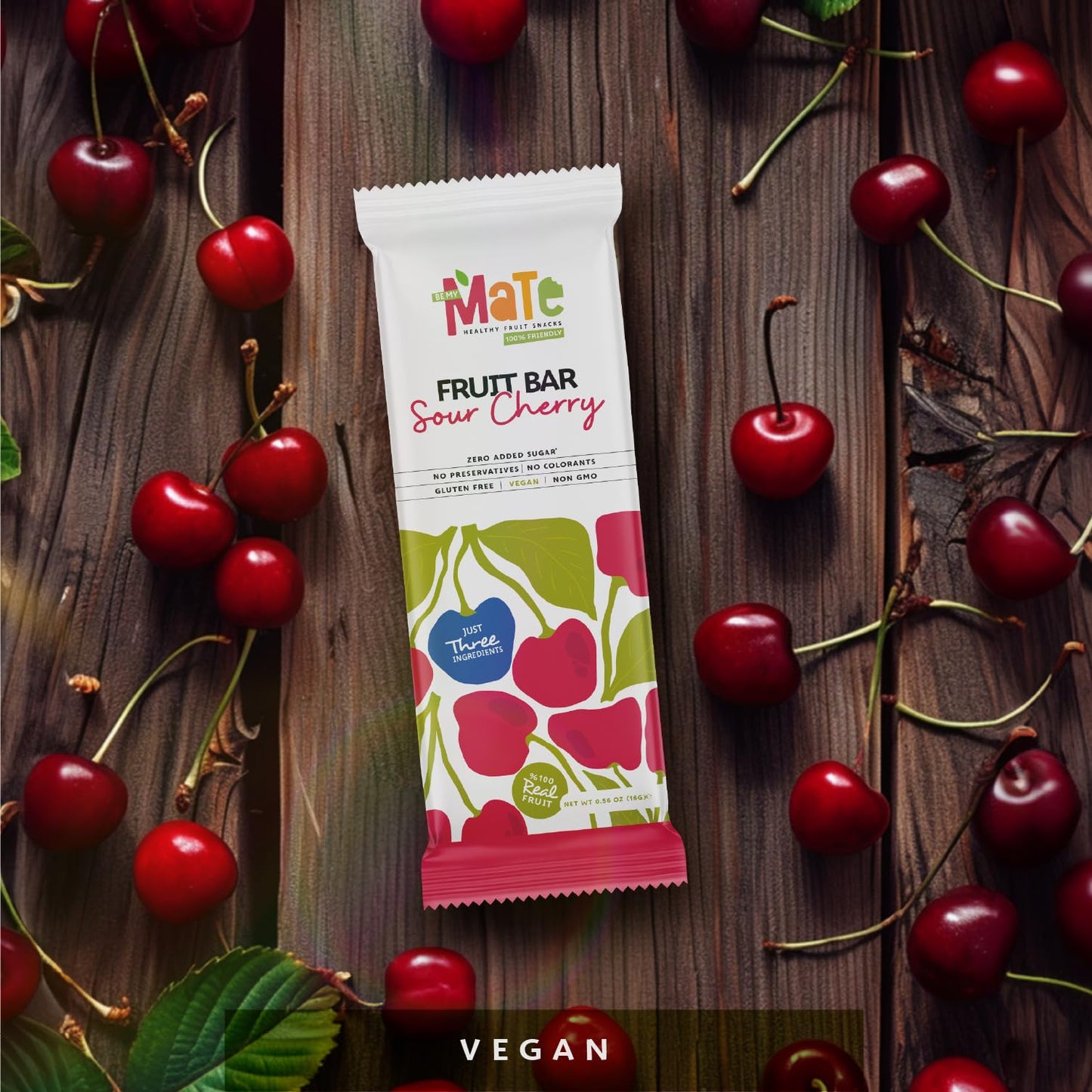 BE MY MaTe Real Fruit Bar, 100% Natural, Gluten-Free, Vegan, Non-GMO, 24 Count