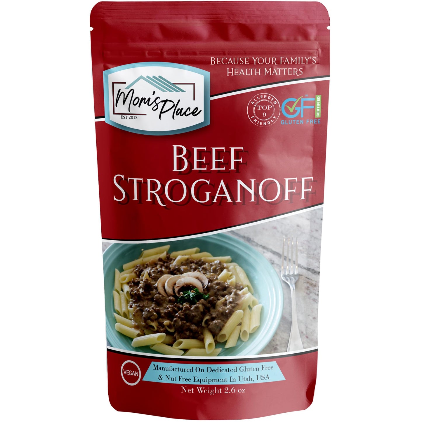 Moms Place Gluten-Free & Dairy Free Beef Stroganoff Mix, Vegan, Nut Free, & Soy Free, 2.6 oz.