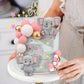 Yinder Bear Cake Toppers Mini Bear Cake Decorations Cake Toppers Gold White Pearl Ball For Birthday Party Decorations(Gray, Pink