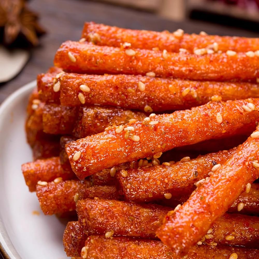 Fraunitsh Latiao Spicy Strips, Gluten-Free Chinese Snack, 3.6oz per Pack, Pack of 2