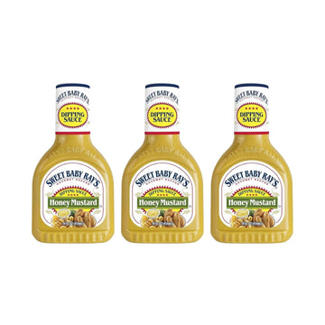 Sweet Baby Rays Honey Mustard Dipping Sauce - Pack Of 3  14 Oz Bottles  Perfect For Dipping And Dressing  Sweet And Tangy Flavor With A Touch Of Honey - Includes Sweet Baby RayS Sticker