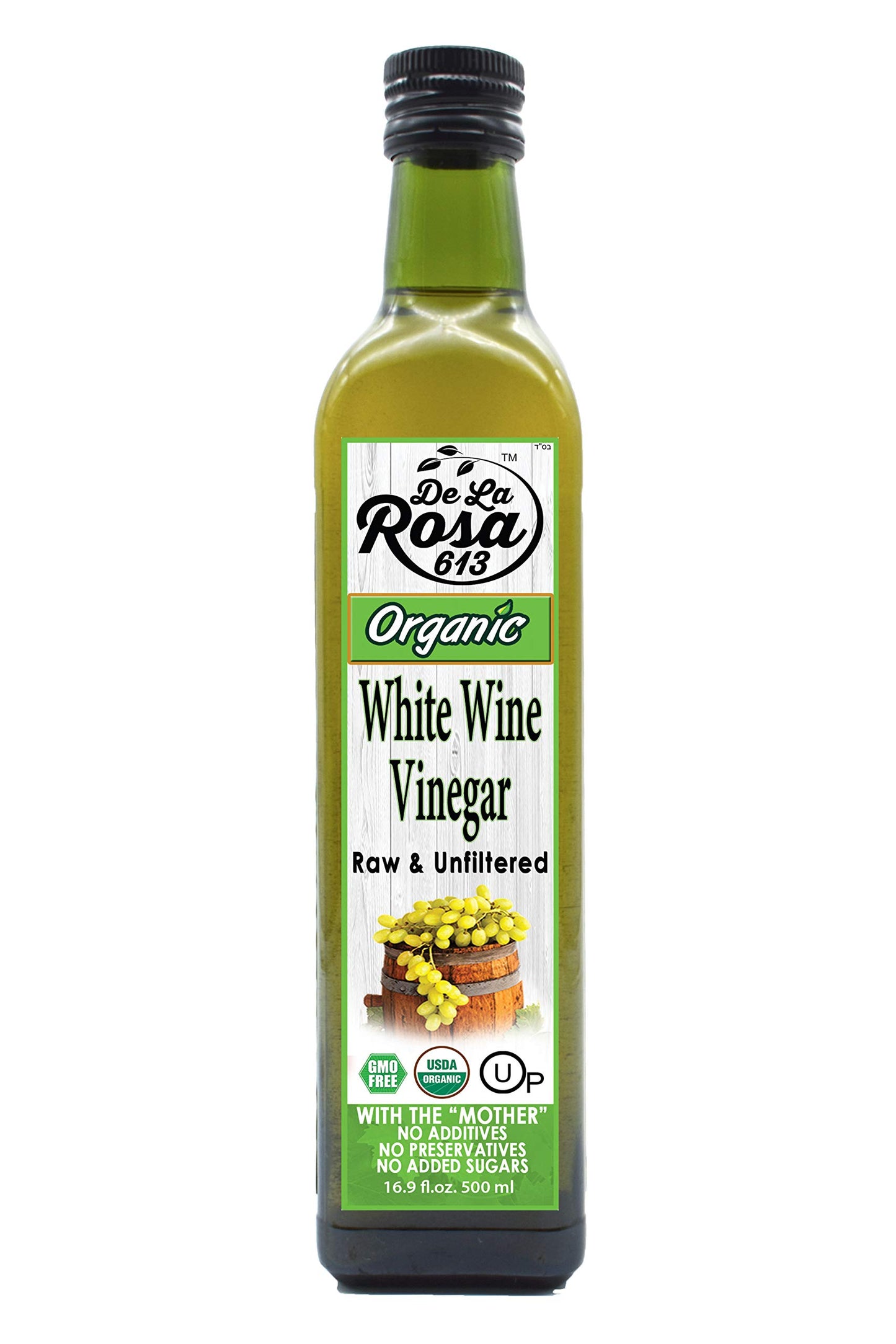 De La Rosa Organic Extra Virgin Olive Oil & White Wine Vinegar, Vegan, Non-GMO, 16.9 Oz (Pack of 2)