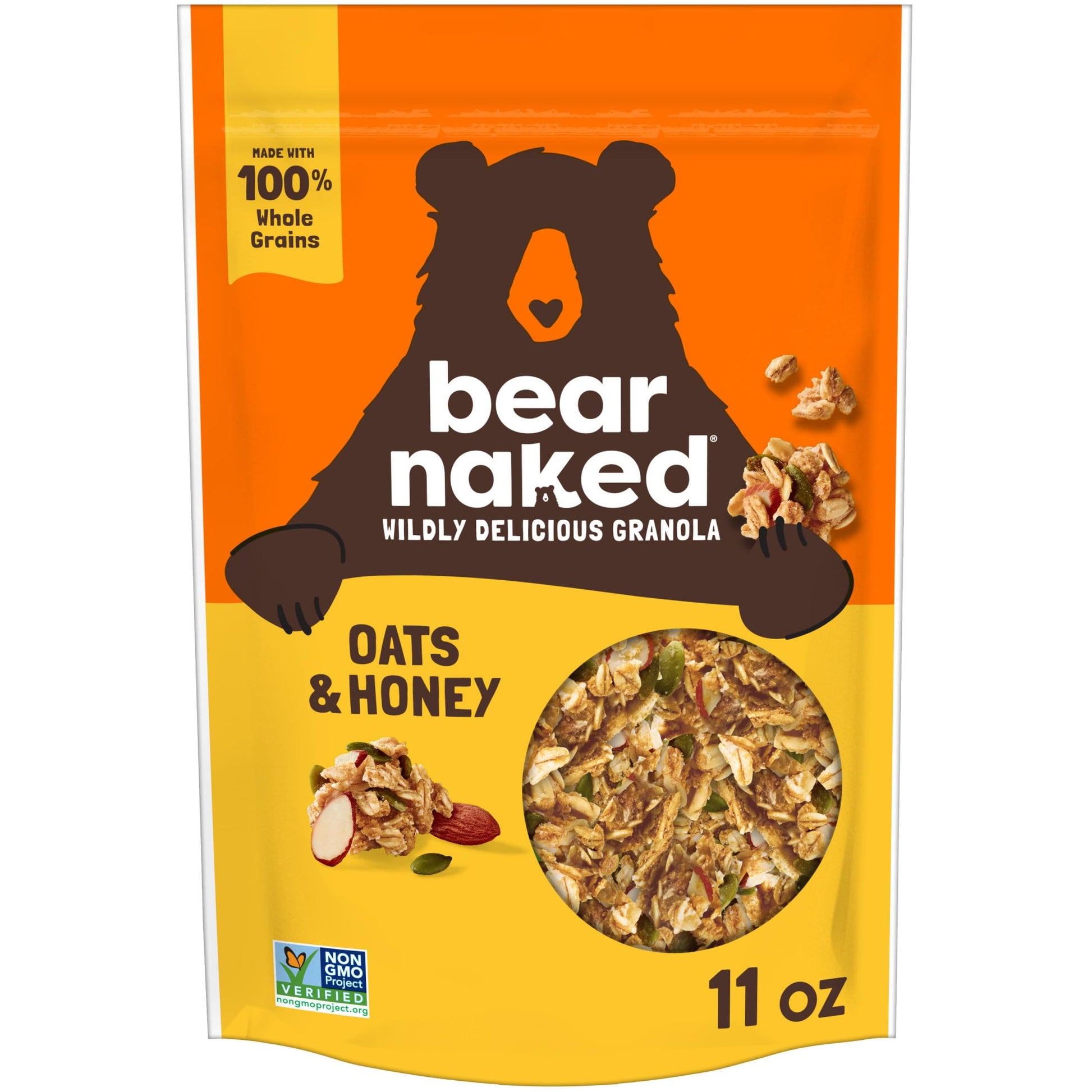 Bear Naked Granola Cereal, Whole Grain Granola, Breakfast Snacks, Oats and Honey, 11oz Bag (1 Bag)