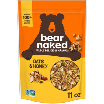 Bear Naked Granola Cereal, Whole Grain Granola, Breakfast Snacks, Oats and Honey, 11oz Bag (1 Bag)