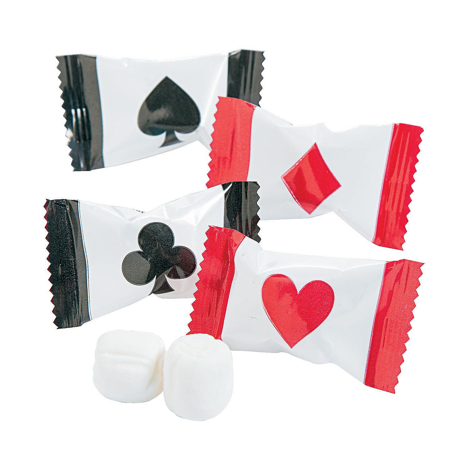 Fun Express Buttermints - Casino Design, 14 Ounce Bulk Pack, Individually Wrapped, Black/Red/White