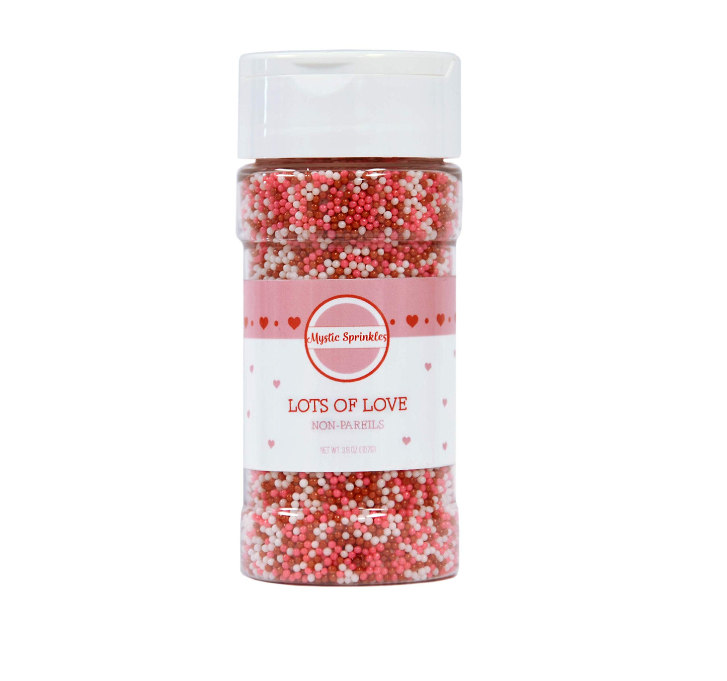 Mystic Sprinkles Valentine's Day Sprinkle Mixes (Lots of Love Nonpareils 3.8oz)