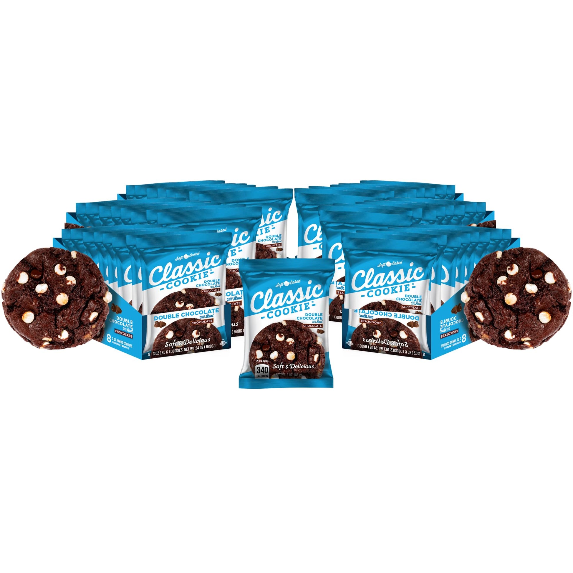 Classic Cookie Soft Baked Double Chocolate Cookies  6 Boxes  48 Individually Wrapped Cookies