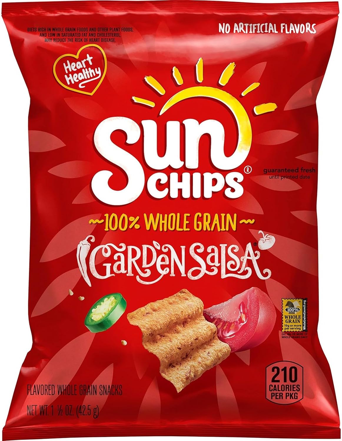 Sun Chips Garden Salsa 100% Whole Grain Value Pack Bundled by SUPERDEALS | 1.5 Oz Bag | Garden Salsa | Pack of 12 with mystery g