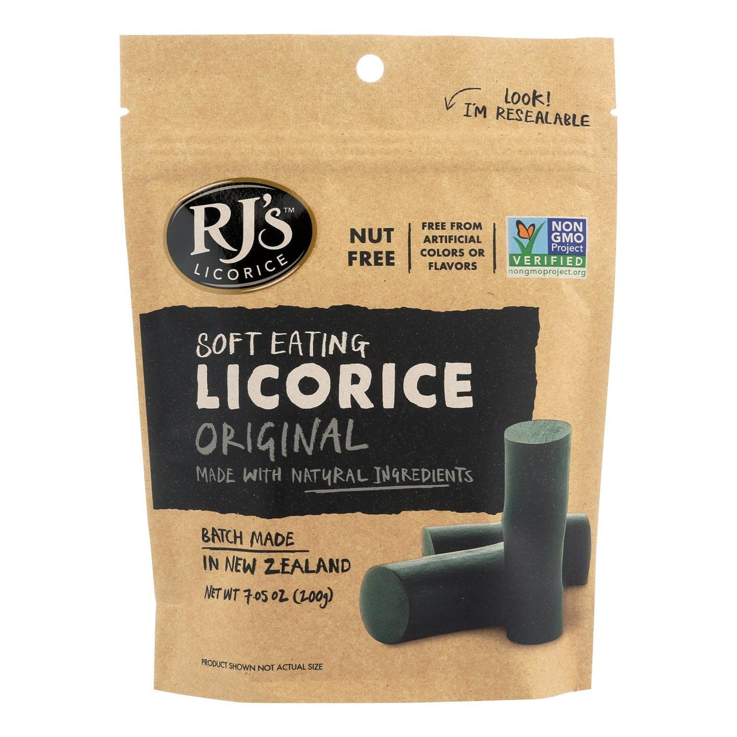 Rj 'S Licorice, Licorice, Nat Blk, Sft Eatn, Pack Of 8, Size 7.05 Oz, (Dairy Free Gmo Free Kosher Low Sodium Vegan)8